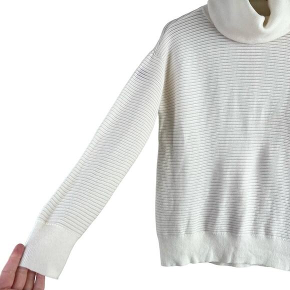 Club Monaco Links Funnel Neck Wool Sweater in Cream,‎ Size Small - Picture 7 of 10
